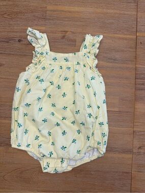 Little Me Yellow Floral Ruffled Romper